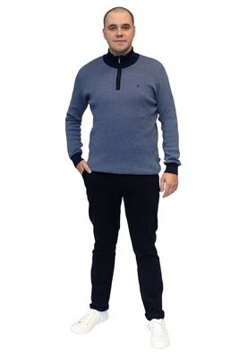 ML351470 RIVER 1/4 ZIP KNIT L BLUE/NAVY