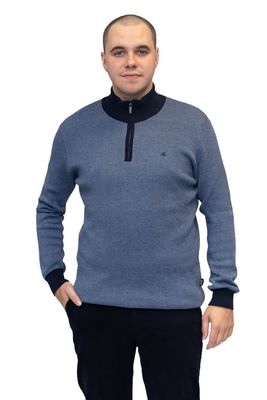 ML351470 RIVER 1/4 ZIP KNIT L BLUE/NAVY