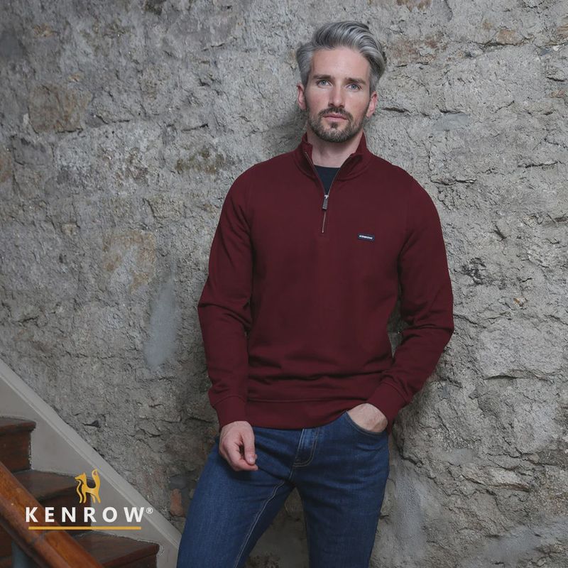 KR9 03567 CALEB HALF ZIP RUBY