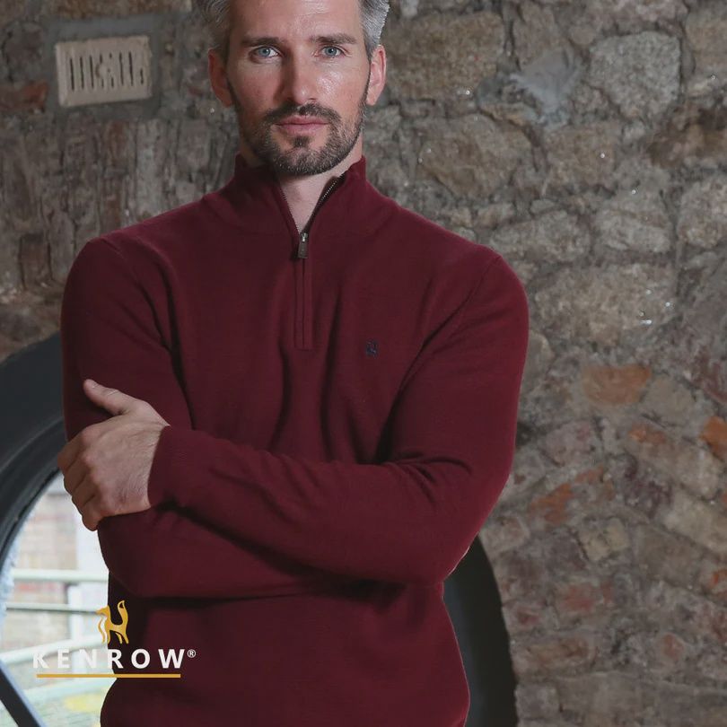 KR9 21850 ULTAN HALF ZIP KNIT RUBY