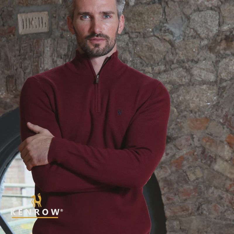 KR9 21850 ULTAN HALF ZIP KNIT RUBY