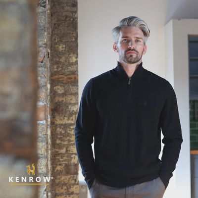 KR9 23001 WARREN HALF ZIP KNIT BLACK