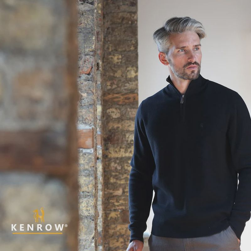 KR9 23001 WARREN HALF ZIP KNIT BLACK