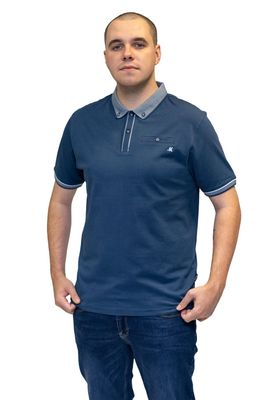 ML211521 MATTY 200GSM B/D JERSEY POLO  DARK DENIM