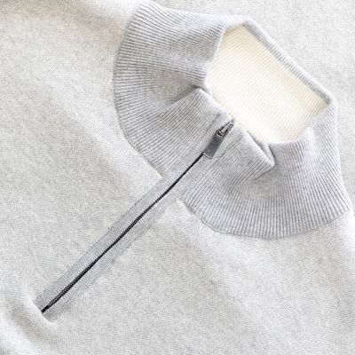 ML351470 RIVER 1/4 ZIP KNIT ECRU/GREY