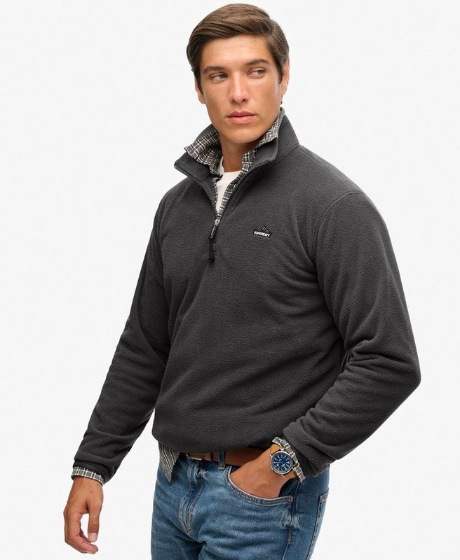 SUPERDRY POLAR FLEECE HALF ZIP CHARCOAL M2014194A