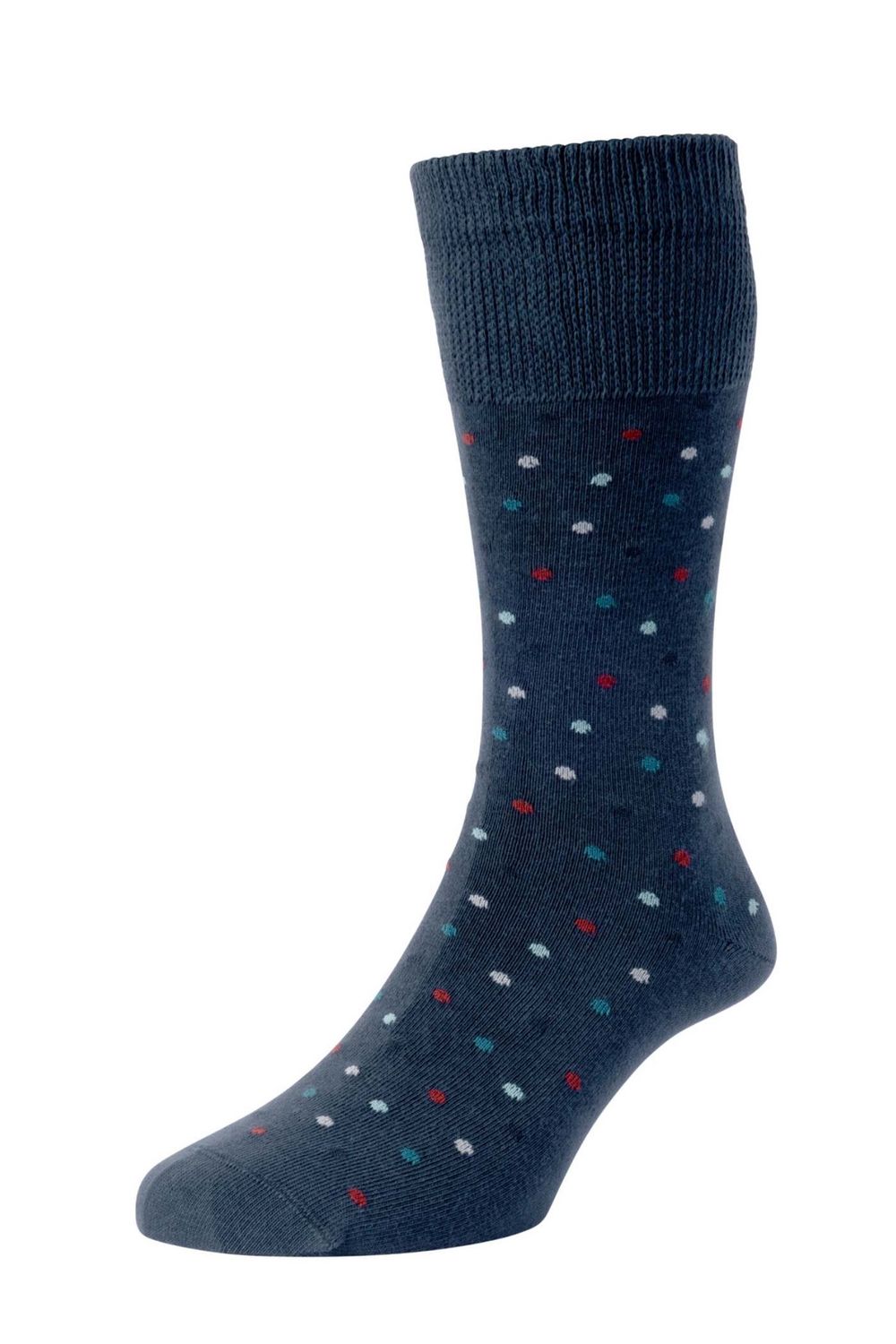 HJ649 MINI SPOT COMFORT TOP SOCK BLUE