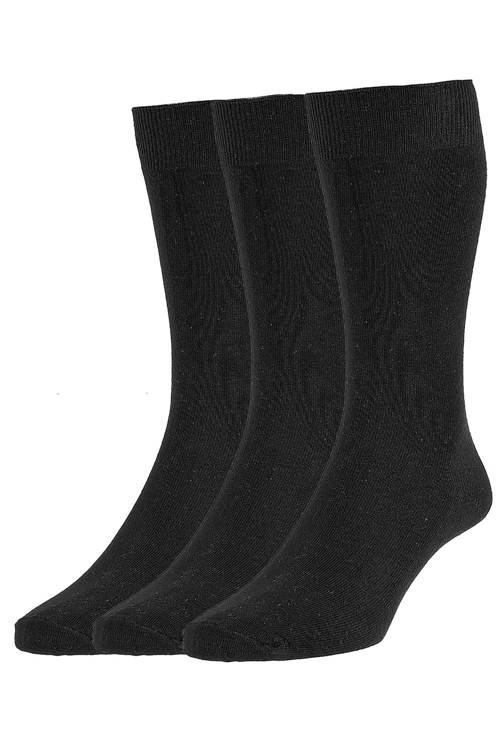 HJ7116/3 CLASSIC PLAIN KNIT 3PK SOCK BLACK/BLACK/BLACK