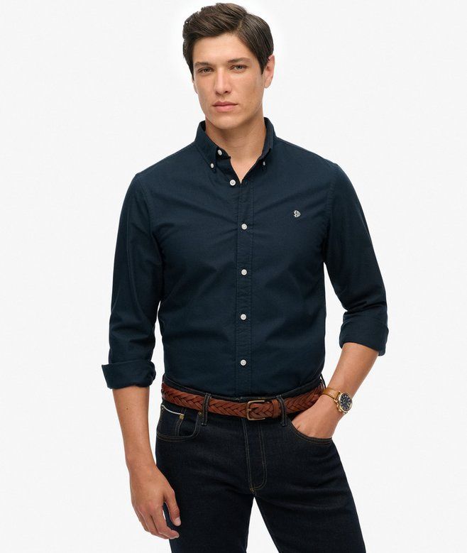 SUPERDRY CLASSIC OXFORD LS SHIRT ECLIPSE NAVY M4011037A
