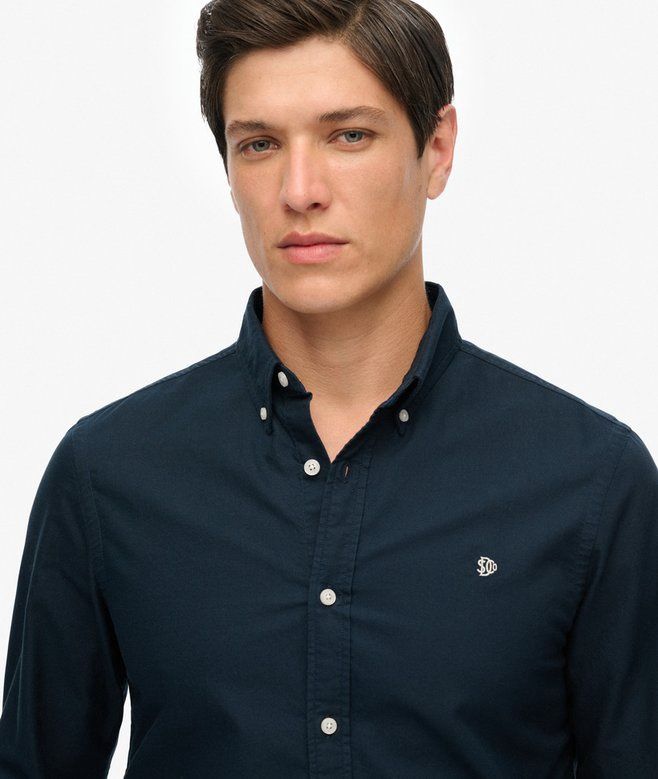 SUPERDRY CLASSIC OXFORD LS SHIRT ECLIPSE NAVY M4011037A