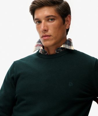 SUPERDRY ESSENTIALS COTTON JUMPER ENAMEL GREEN MARL  M6110691A