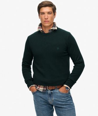 SUPERDRY ESSENTIALS COTTON JUMPER ENAMEL GREEN MARL  M6110691A