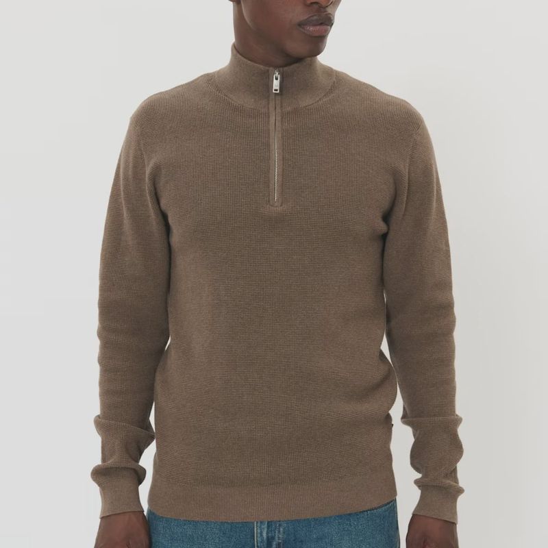 30207192 MALAGOON Z 1/4 ZIP 1908081 MOREL MELANGE