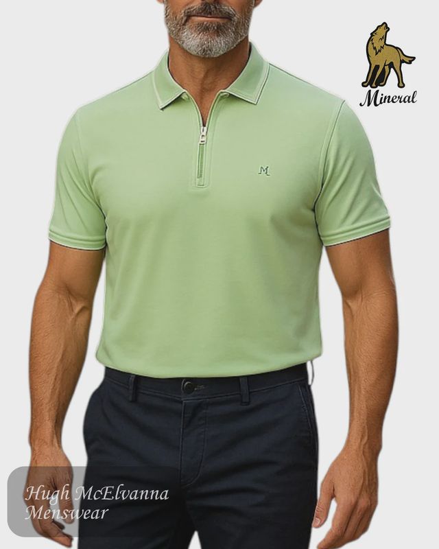 ML211520 EOIN ZIP NECK 200GSM POLO BIRDS EGG