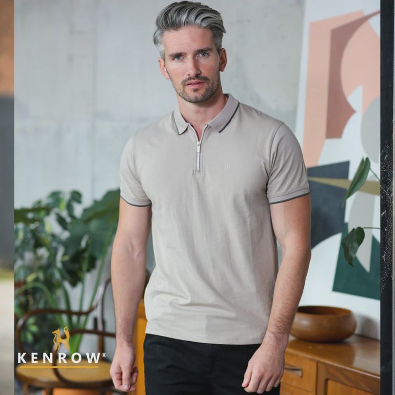 KR7 01 LUCA ZIP POLO PUTTY