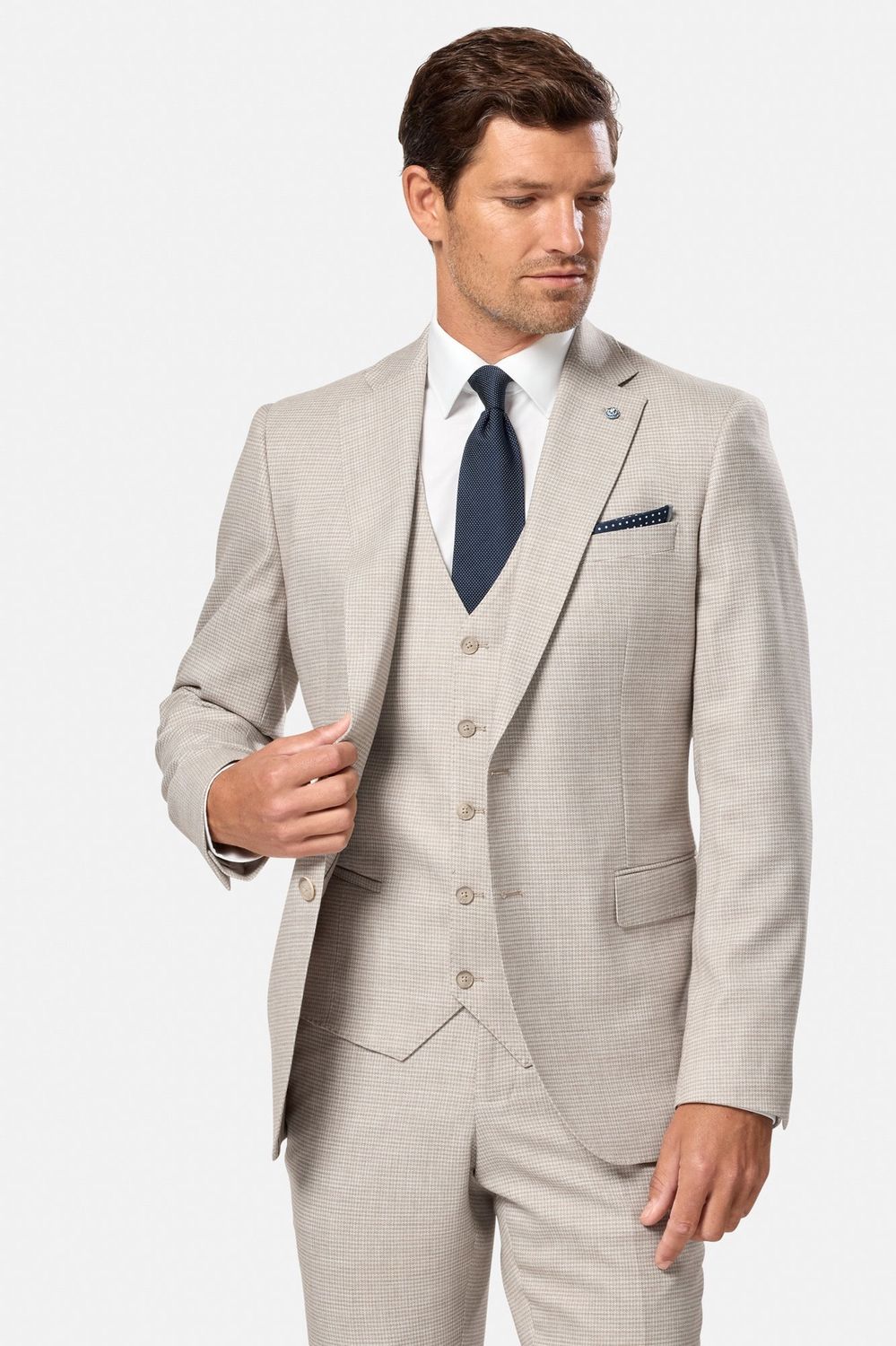 LUCAS WAISTCOAT LESTER FIT STONE