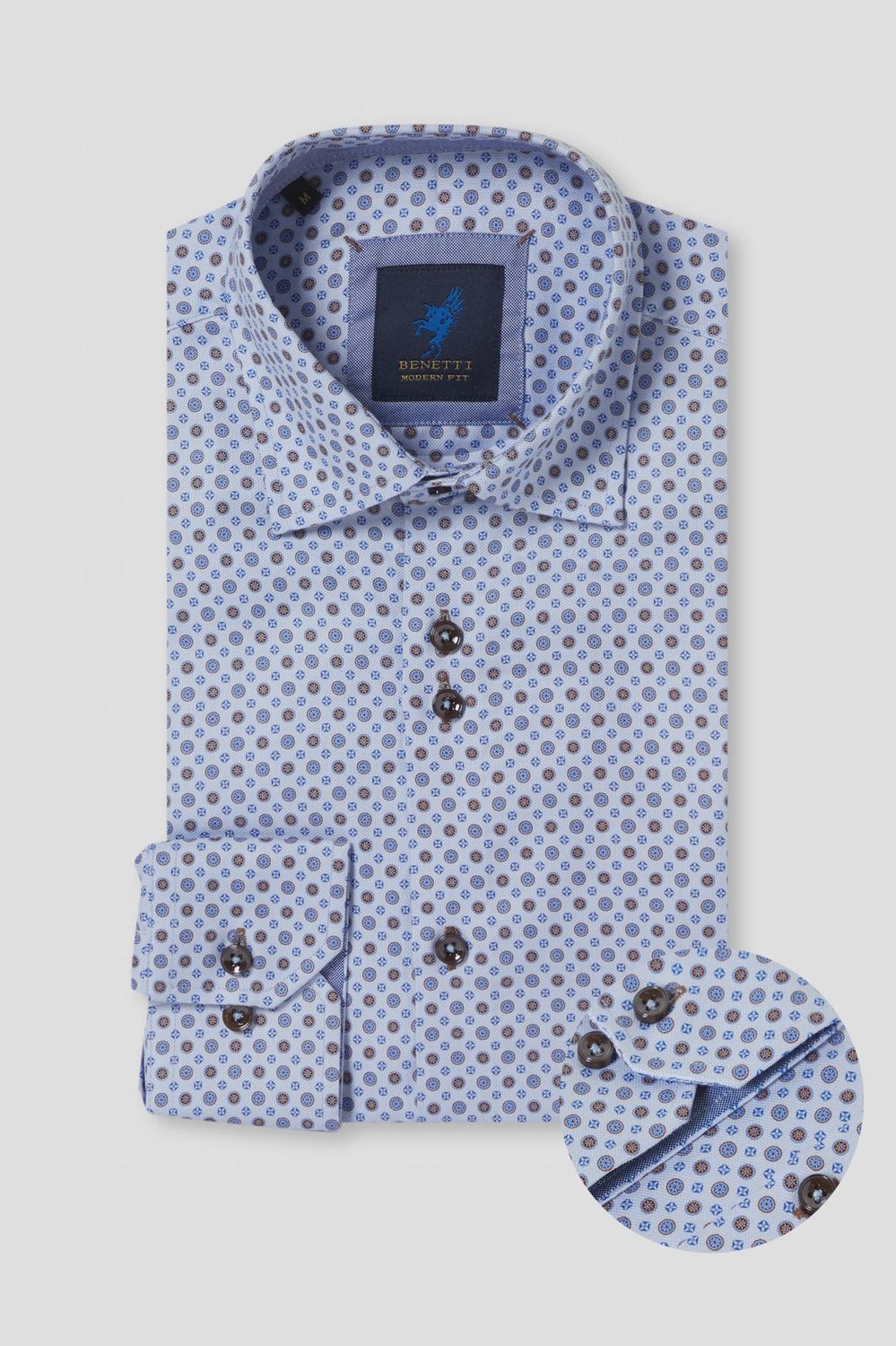 TAUNTON CASUAL SHIRT MODREN FIT BROWN