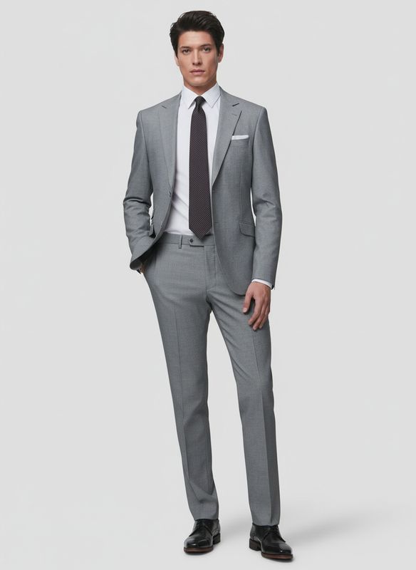 STANLEY TAILORED 2PC SUIT SILVER