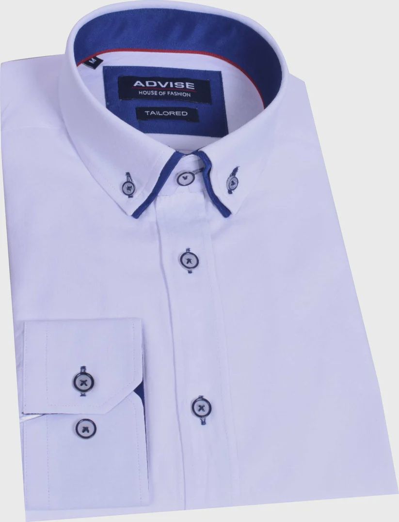 ADVISE TAILORED DOUBLE COLLAR WHITE AD808