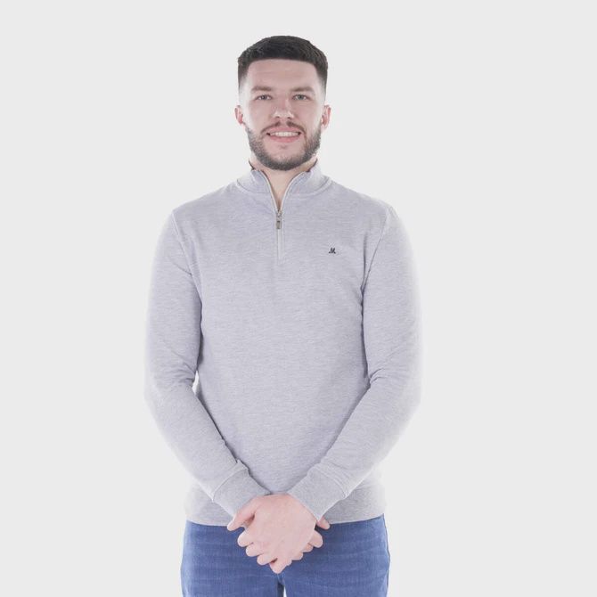 ML301576 RAGE 1/4 ZIP TRACK TOP  GREY MARL