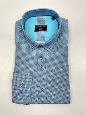 SWLS5363 BEDFORD LS SHIRT NAVY