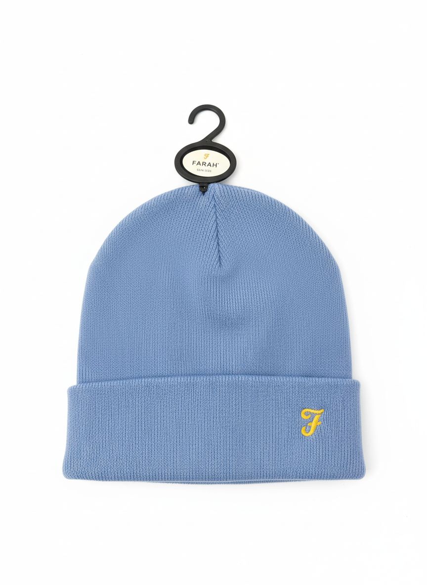 FARAH MENS BEANIE HAT DENALI WEDGEWOOD BLUE FR2Q114176BS2TKM4
