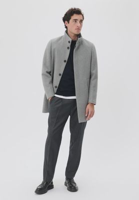 HARVEY N CLASSIC WOOL OVERCOAT 300272 LIGHT GREY MELANGE 30203845