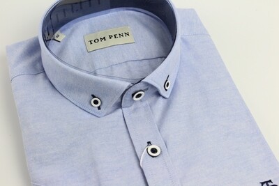TOM PENN SHORT SLEEVE SHIRT OXFORD TP828 BLUE
