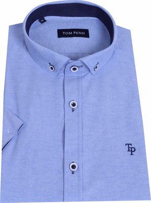 TOM PENN SHORT SLEEVE SHIRT OXFORD TP828 BLUE
