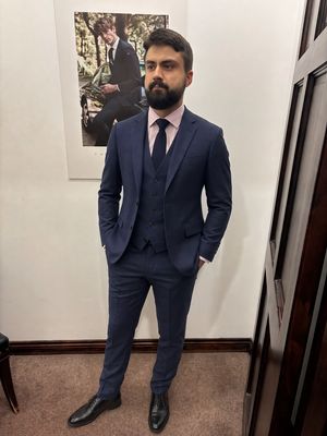 TB023/150 PREMIUM BLUE PANAMA 3PC SUIT