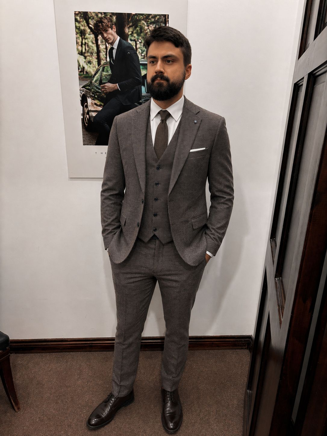 WILLIAM TAILORED 3PC SUIT CAMEL