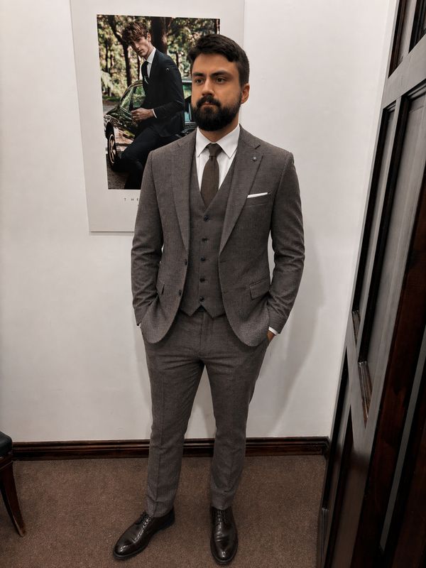 WILLIAM TAILORED 3PC SUIT CAMEL