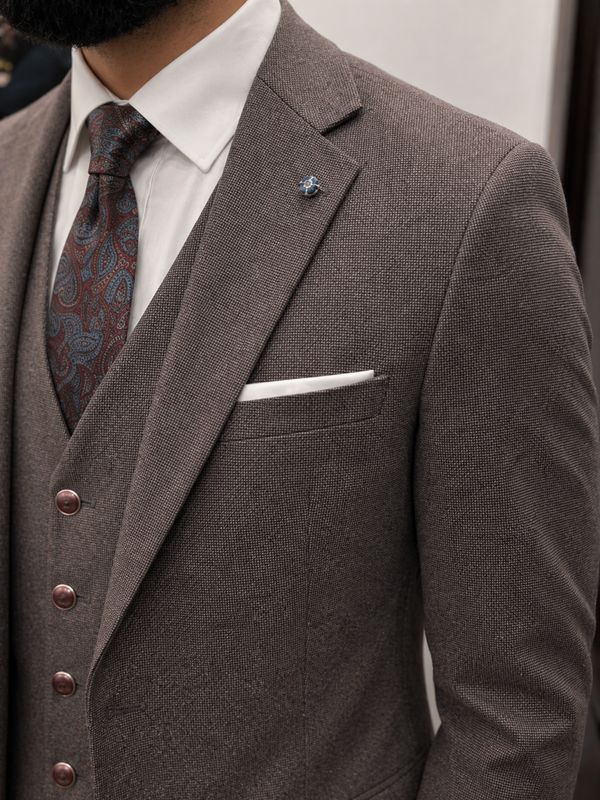 ASTON TAILORED 3PC SUIT BORDO