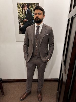 ASTON TAILORED 3PC SUIT BORDO