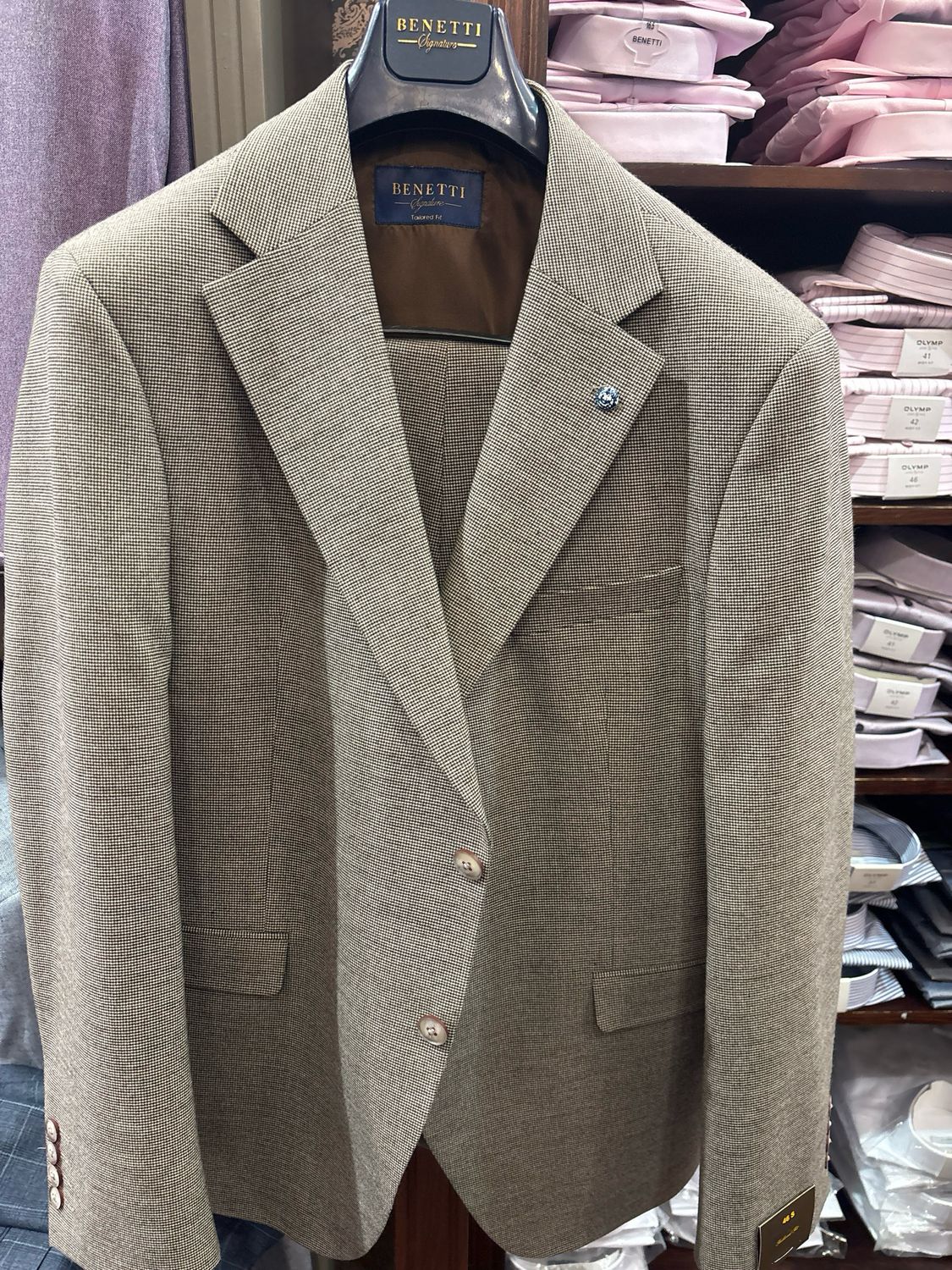 LOTUS TAILORED 3PC  SUIT   BROWN