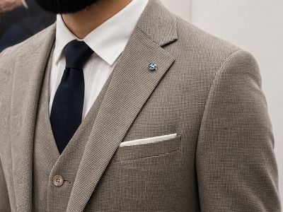 LOTUS TAILORED 3PC  SUIT   BROWN
