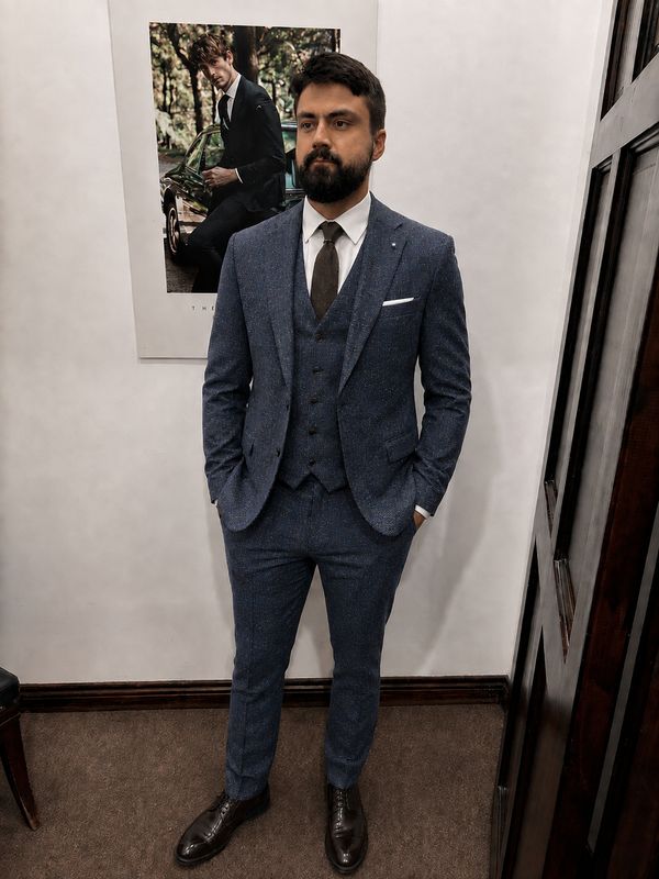 WILLIAM TAILORED 3PC SUIT NAVY