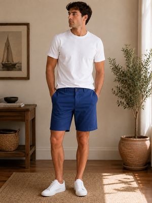59AZB FRENCH CONNECTION STRETCH CHINO SHORTS NAVY