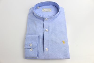 TOM PENN GRANDAD SHIRT TP827 BLUE