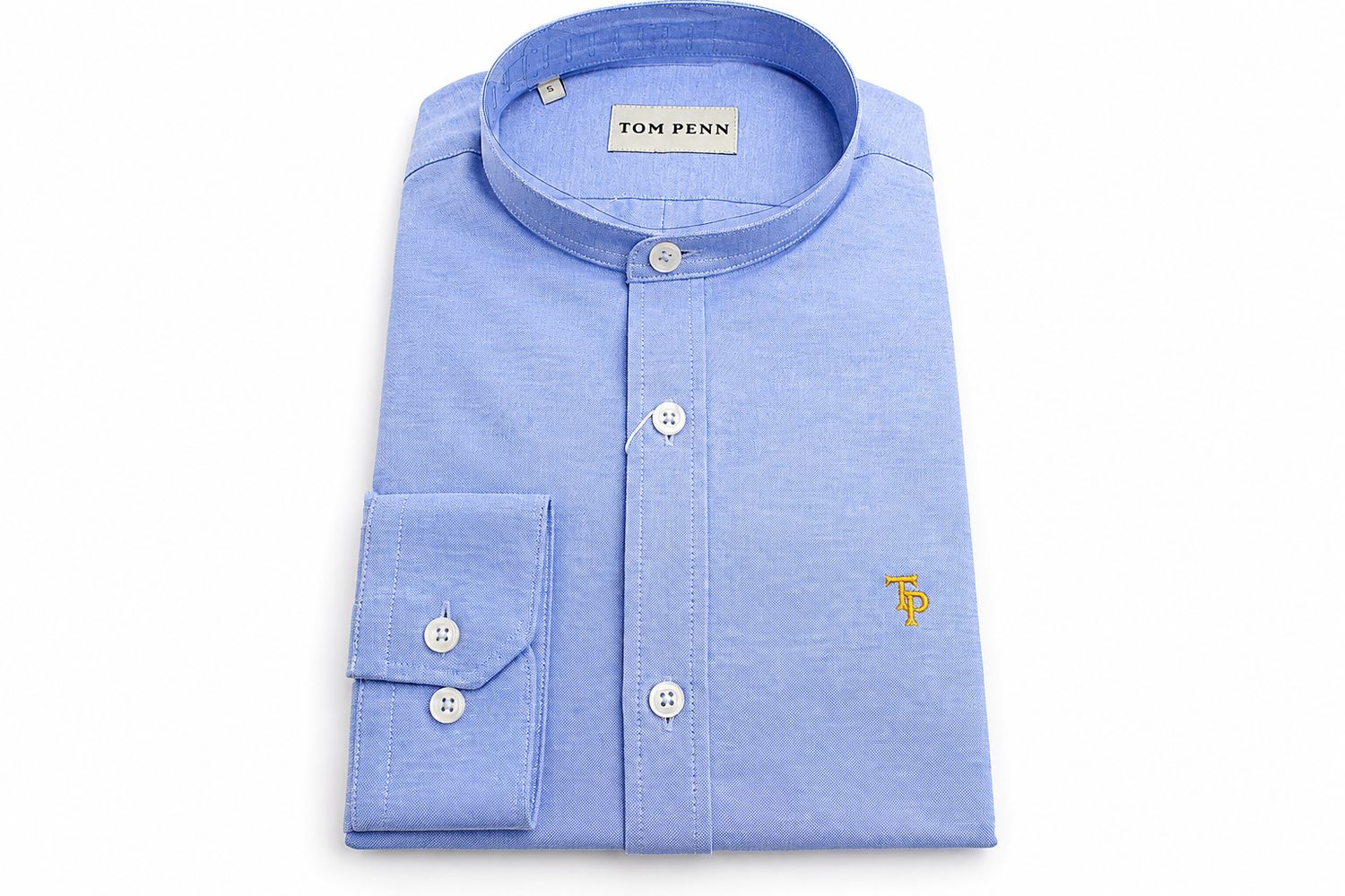 TOM PENN GRANDAD SHIRT TP827 BLUE