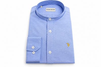 TOM PENN GRANDAD SHIRT TP827 BLUE