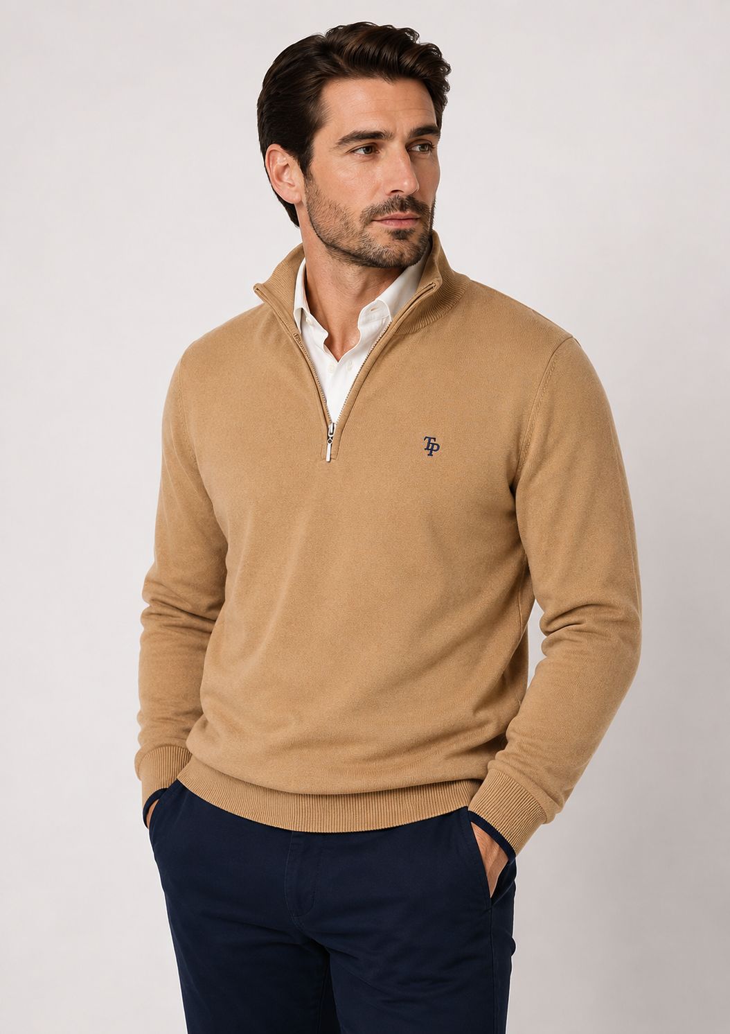 TOM PENN 1/4 ZIP BISCUIT  TP052K
