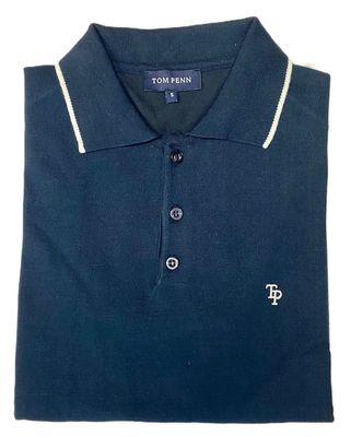 TOM PENN KNITTED POLO NAVY TP062K