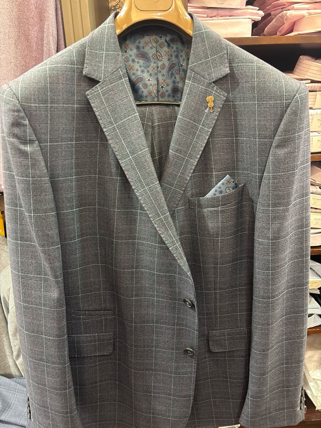 FRATELLI UNITI 1065 NAVY CHECK 2PC SUIT