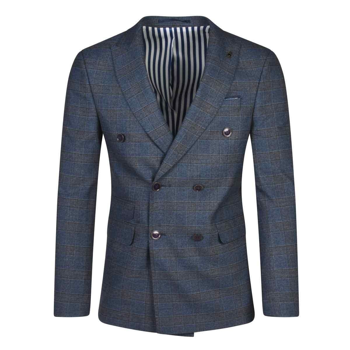 TRAVIS DOUBLE BREASTED 2PC SUIT ATHENS INDIGO