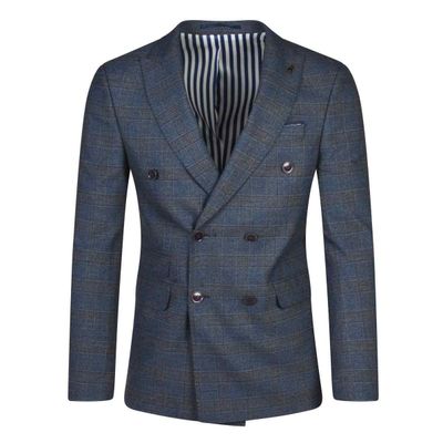 TRAVIS DOUBLE BREASTED 2PC SUIT ATHENS INDIGO