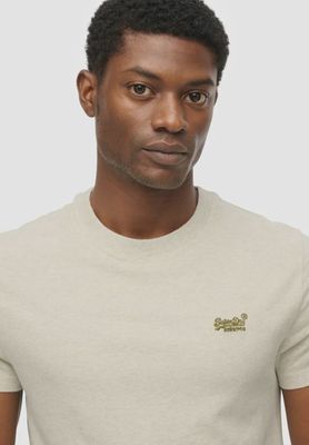 SUPERDRY ESSENTIAL LOGO EMB TEE  SURPLUS NEUTRAL BEIGE FEEDER M1011245A