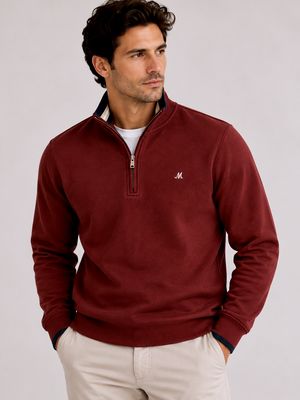 REY 1/4 ZIP 300GEM SWEAT ML301359 DARK BURGUNDY