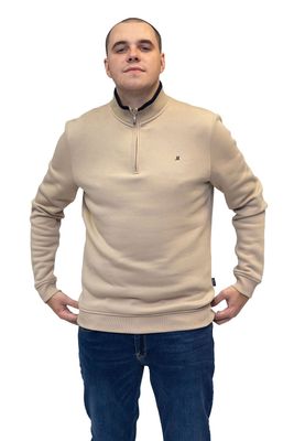 REY 1/4 ZIP 300GEM SWEAT ML301359 LIGHT STONE