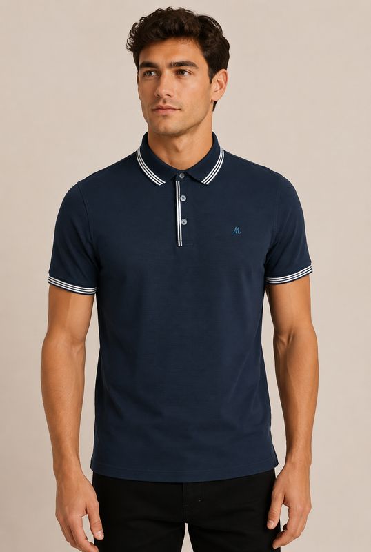 ML211521 MATTY 200GSM B/D JERSEY POLO NAVY